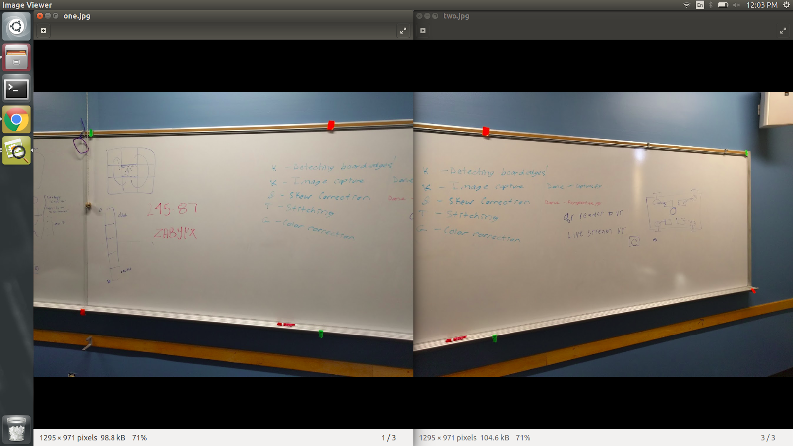 Whiteboard before processing